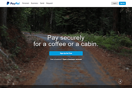 PayPal website in 2014
