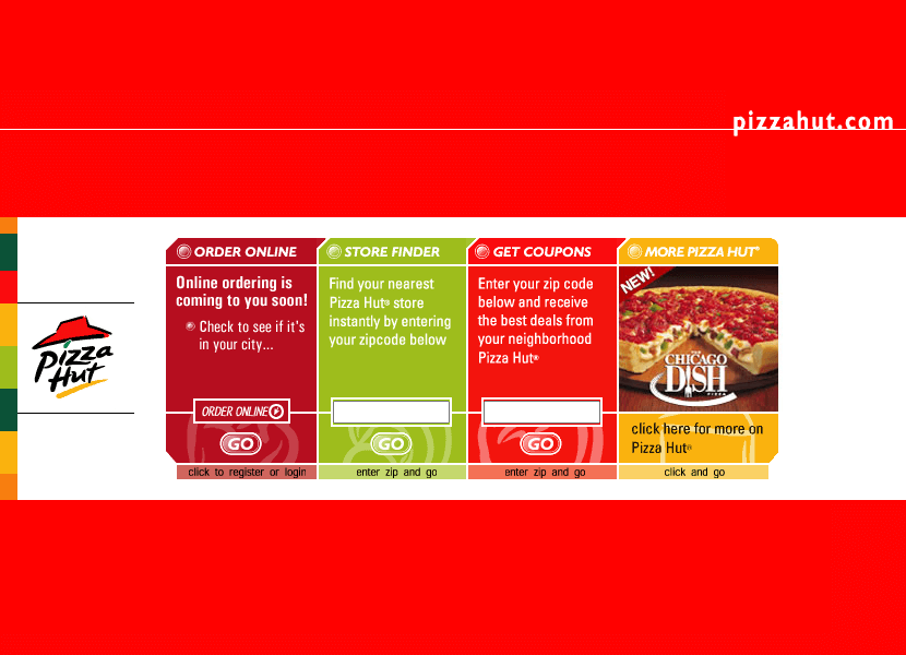 Pizza Hut website in 2002
