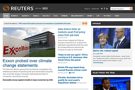 Reuters website in 2015