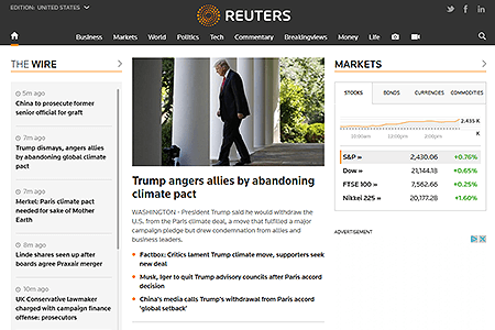 Reuters website in 2017