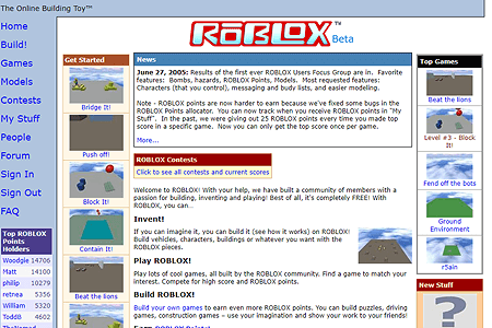 playing roblox 2004