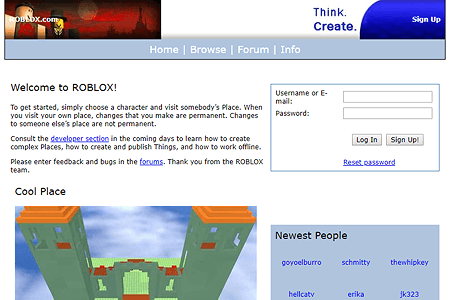 Roblox In 2005 Web Design Museum - roblox 2004 website home