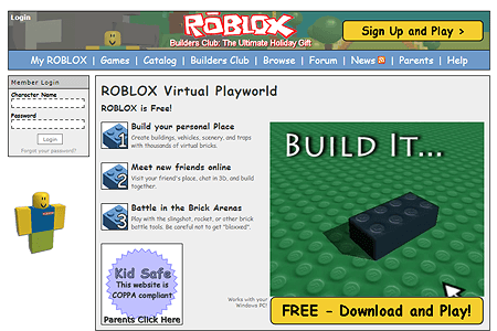 Roblox In 2008 Web Design Museum - 2008 roblox home page