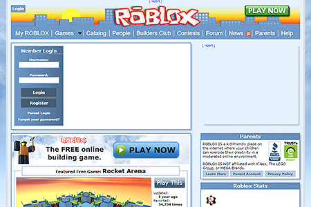 Roblox website in 2010