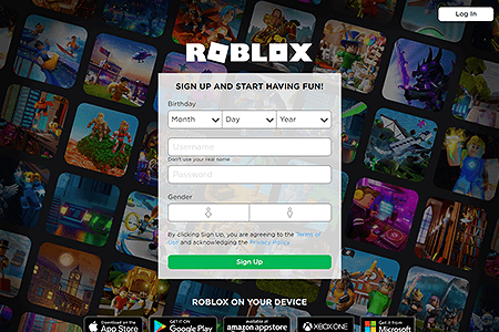 Roblox website in 2020