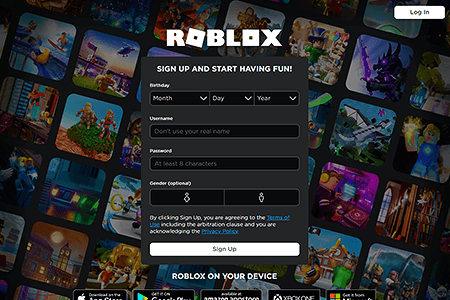 Roblox website in 2021