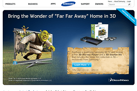 Samsung website in 2010