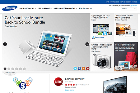 Samsung website in 2013