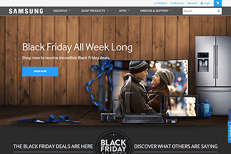 Samsung website in 2014