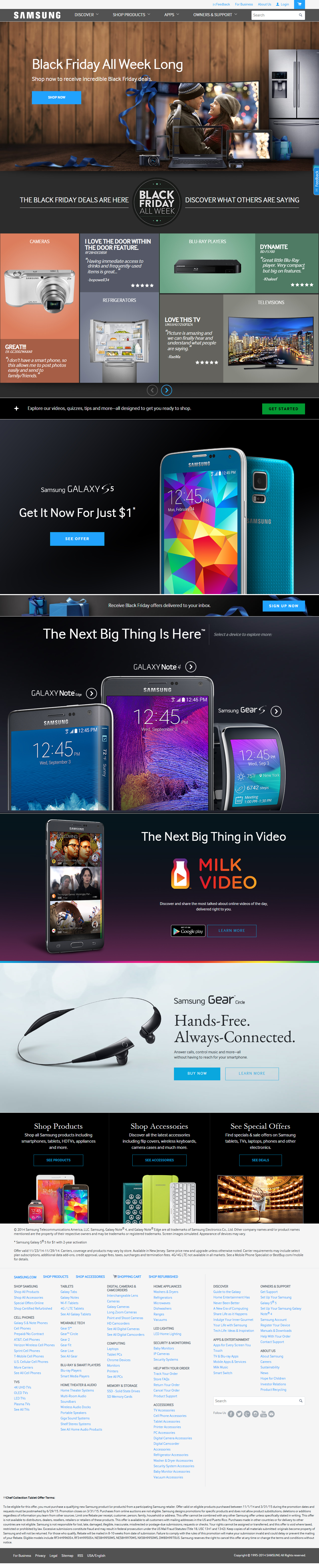 Samsung website in 2014