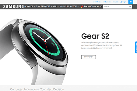 Samsung website in 2015