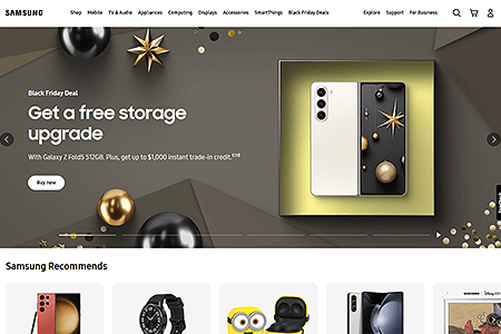 Samsung website in 2023
