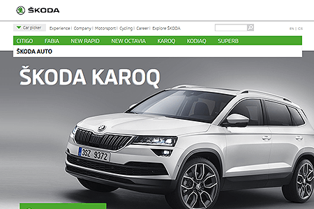 Škoda Auto website in 2017