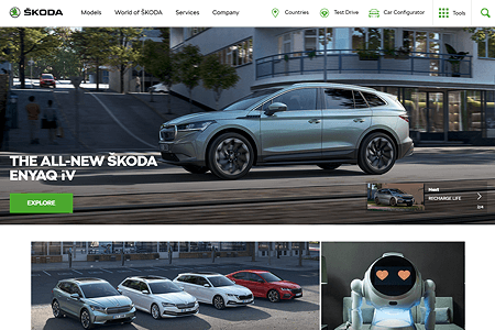 Škoda Auto website in 2020
