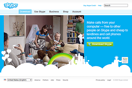 Skype website in 2008