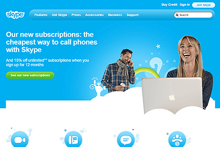Skype website in 2010