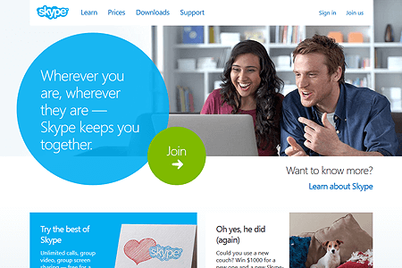 Skype website in 2013