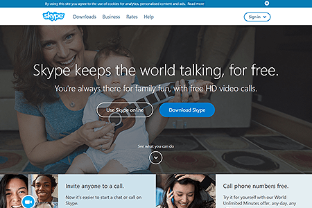 Skype website in 2016