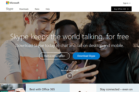 Skype website in 2017