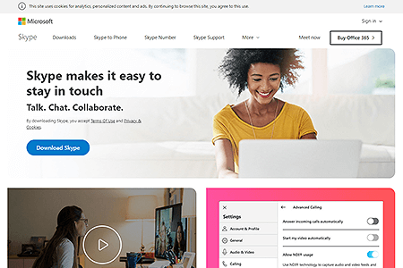 Skype website in 2018