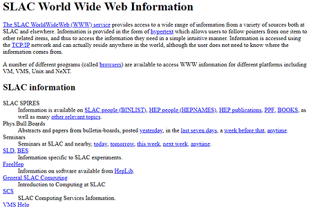 SLAC website in 1993