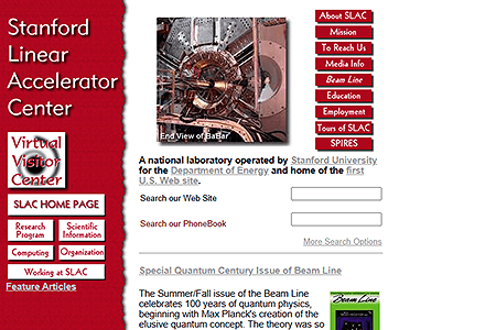 SLAC website in 2000