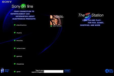 Sony website in 1997