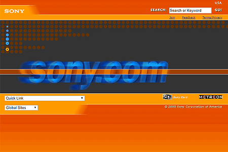 Sony website in 2000