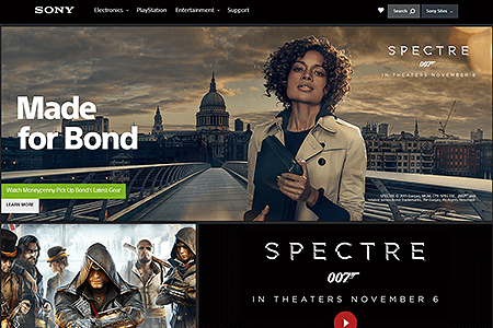 Sony website in 2015