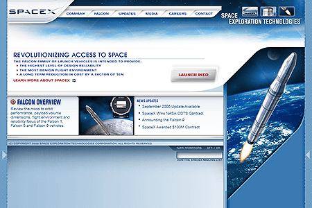 SpaceX website in 2006