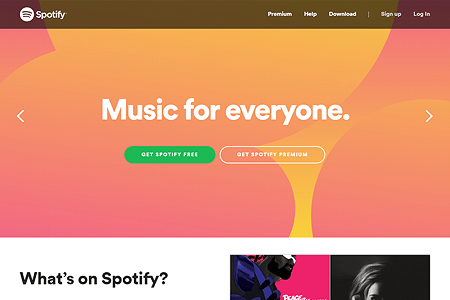 Spotify website in 2017