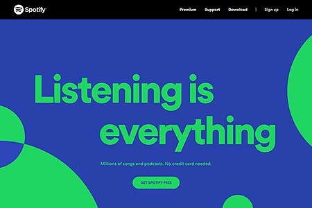 Spotify website in 2021