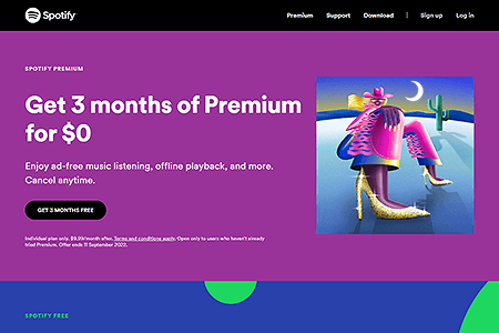 Spotify website in 2022