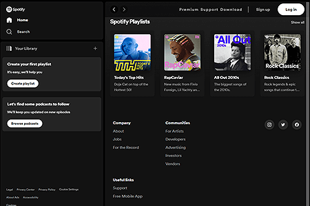 Spotify website in 2023