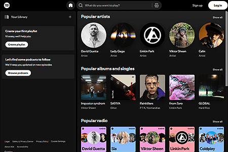 Spotify website in 2024