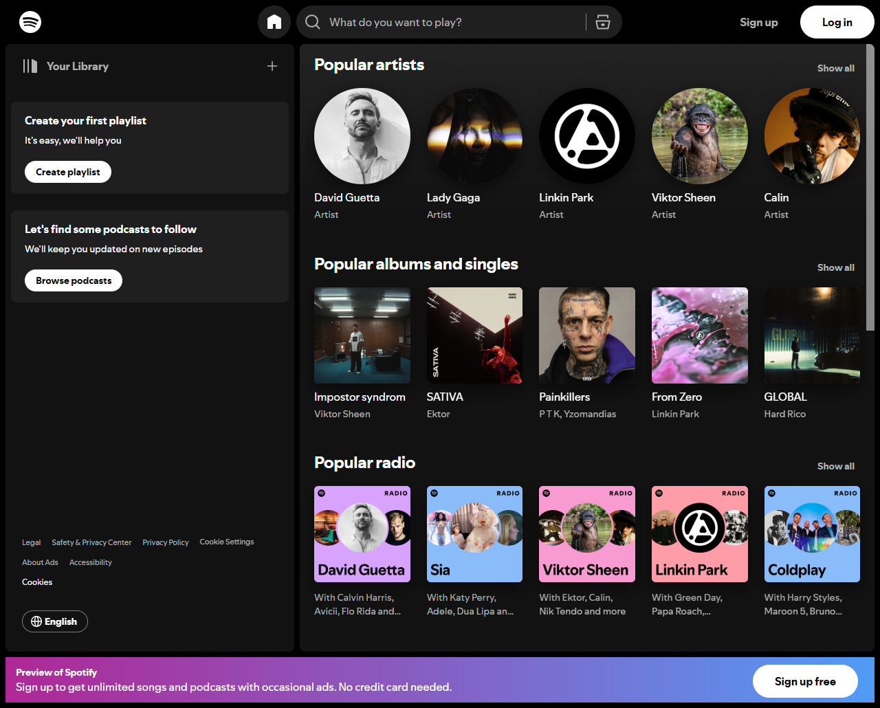 Spotify website in 2024