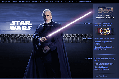 Star Wars website in 2002
