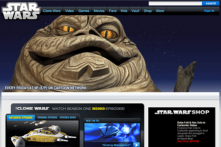 Star Wars website in 2009