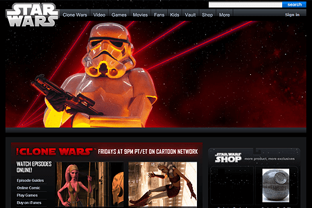 Star Wars website in 2010