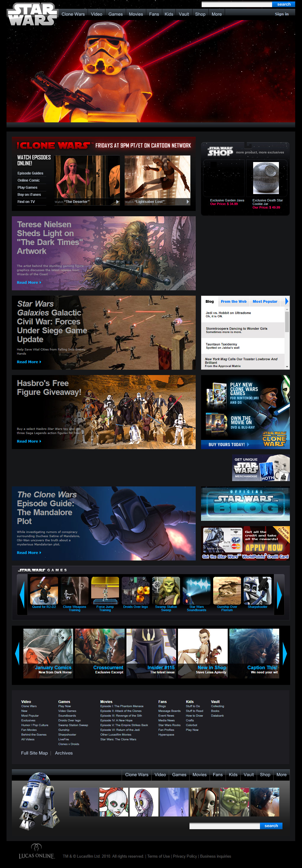 Star Wars website in 2010