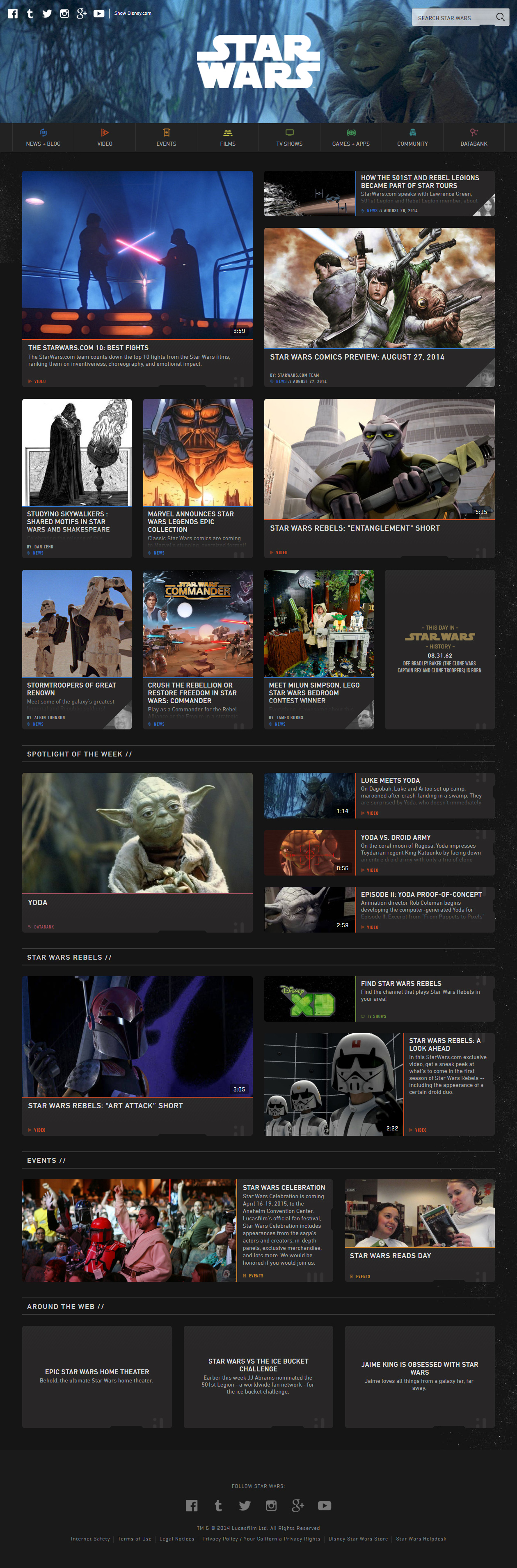Star Wars website in 2014