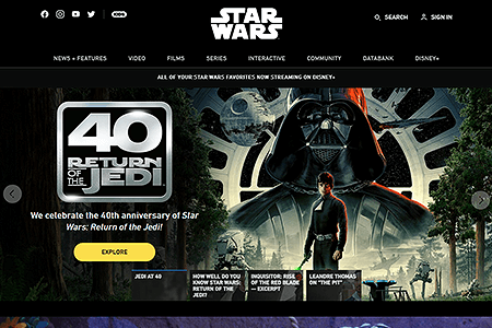 Star Wars website in 2023