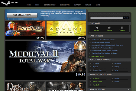 Steam website in 2006