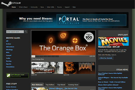 Steam website in 2008