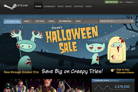 Steam website in 2012