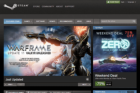 Steam website in 2013