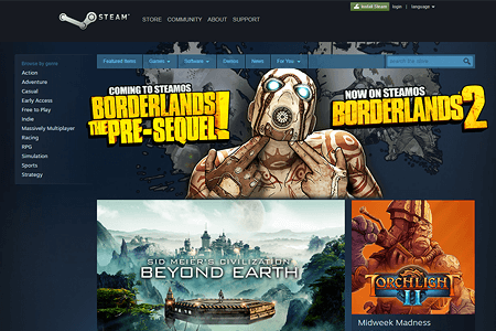 Steam website in 2014