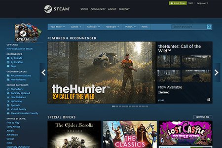 Steam website in 2017