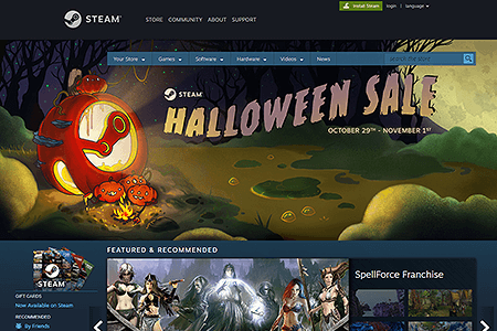 Steam website in 2018