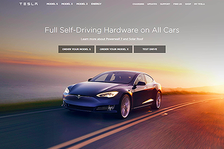 Tesla website in 2016